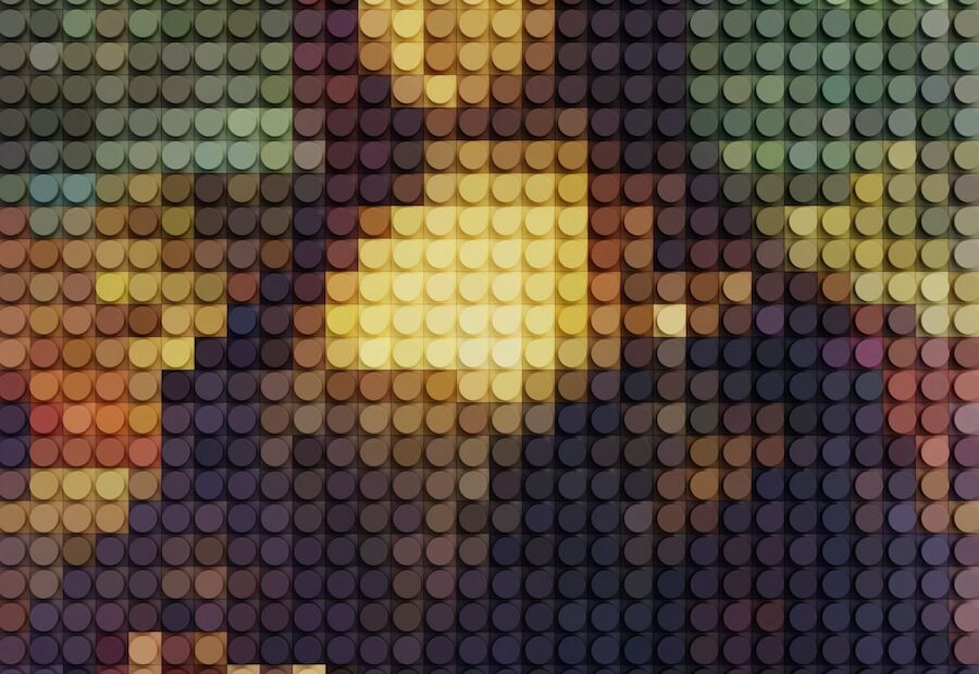 a picture of a woman made out of legos